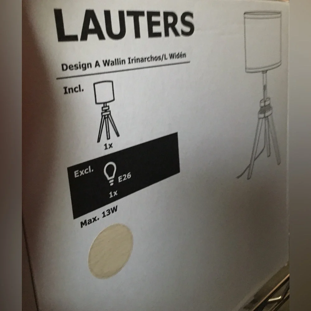 NWT Table Lamp, ash/white.